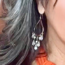 Load image into Gallery viewer, Hammered Gold Dangle with Opalescent Beads
