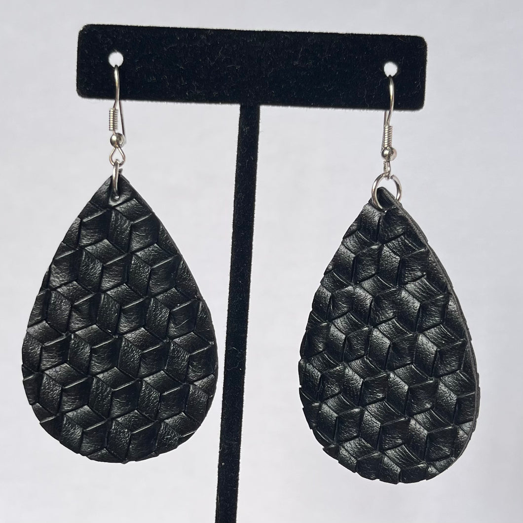 Woven Black Vegan Leather