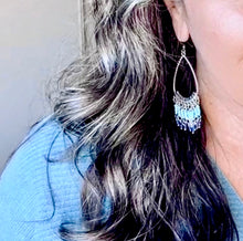 Load image into Gallery viewer, Navy Blue and Teal beaded dangle
